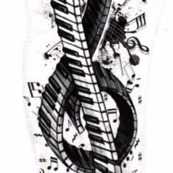 Diseños e imagenes de notas musicales para tatuajes