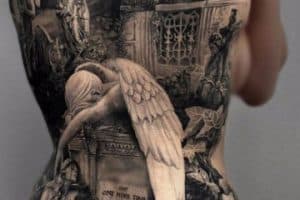 tatuajes de angeles caidos realistas