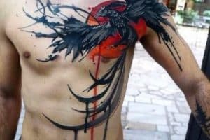 tatuajes de fenix para hombres en el pecho
