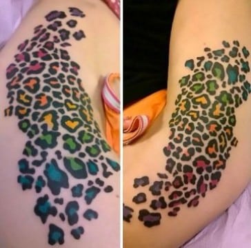 tatuajes de manchas de leopardo de colores