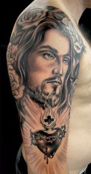tatuajes del sagrado corazon de jesus grande