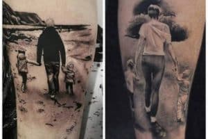 tatuajes de familia para hombres blanco y negro