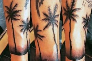 tatuajes de playas y palmeras sencillo