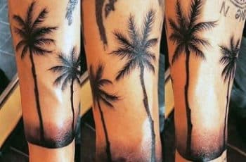 Algunos originales tatuajes de playas y palmeras