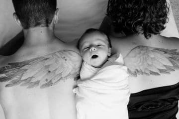 tatuajes para padres y madres alas de angel