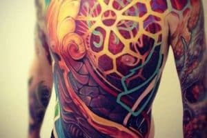 tatuajes a color para hombres abdomen