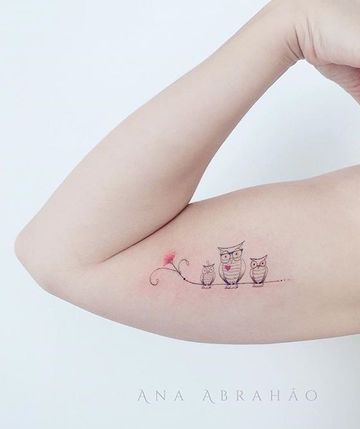 tatuajes de buhos para mujeres de tres