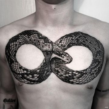 tatuajes de infinito para hombres de serpiente