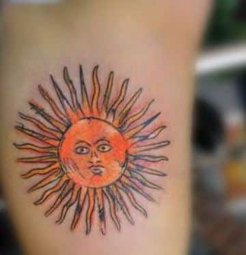 tatuajes de la bandera argentina el sol en el brazo