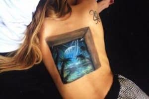tatuajes de paisajes nocturnos en 3D