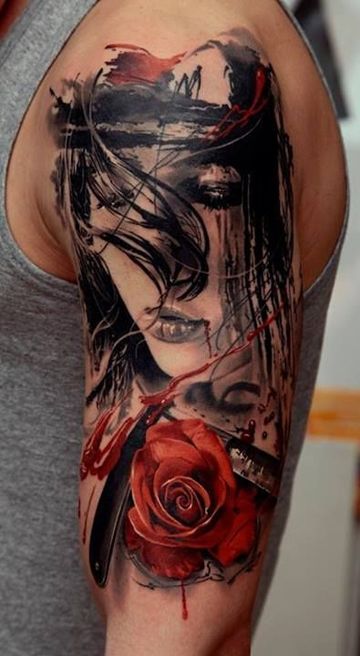 tatuajes de rosas para hombres increibles