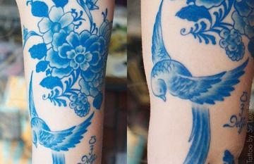como hacer tatuajes con tinta china azul