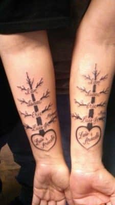 Simbolos de union los tatuajes de arboles para parejas