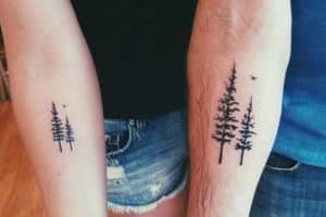 tatuajes de arboles para parejas en el brazo
