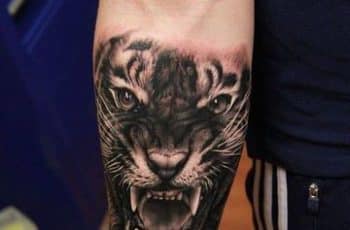 Realistas y detallados tatuajes de caras de tigres