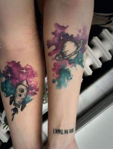 tatuajes de naves espaciales para parejas