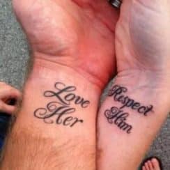 Opciones originales de tatuajes para marido y mujer