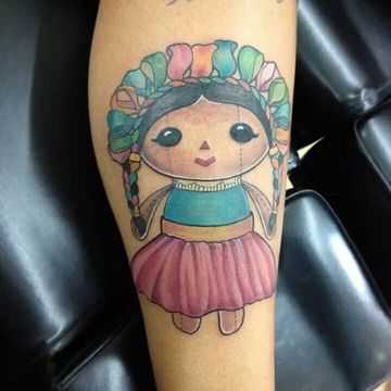 Mexican doll tattoos para mujeres
