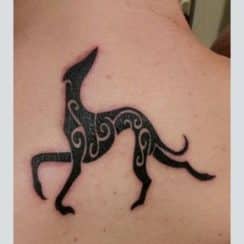 Diferentes diseños en tatuajes de perros galgos