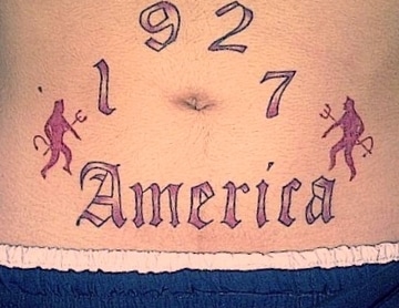 tatuajes del america de cali en el abdomen