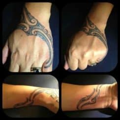 Delicados y originales tatuajes tribales en la muñeca