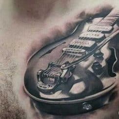 Originales obras y tatuajes de guitarras electricas