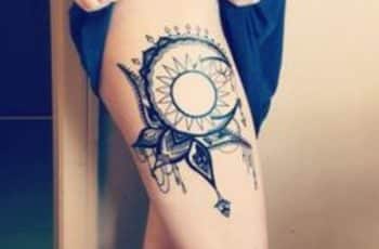 Un fuerte significado en los tatuajes de sol y luna