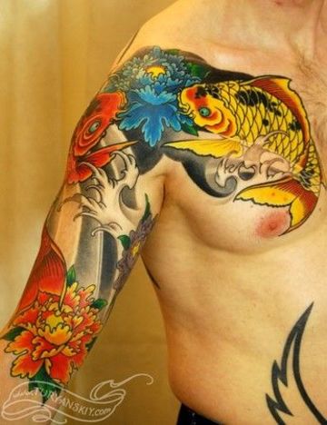 tatuajes de peces para hombres a colores