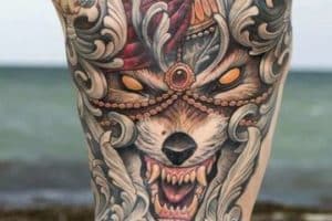 tatuajes en todo el cuerpo de lobo