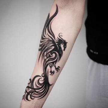 diseños de tatuajes de dragones en el antebrazo
