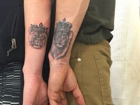 diseños de tatuajes de leones para parejas
