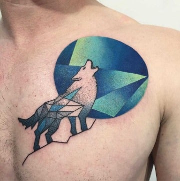 diseños de tatuajes de lobos a color