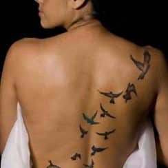 Diseños tradicionales de tatuajes de aves volando