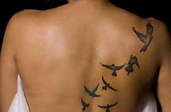 Diseños tradicionales de tatuajes de aves volando