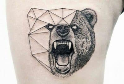 tatuajes de osos para hombres geometrico