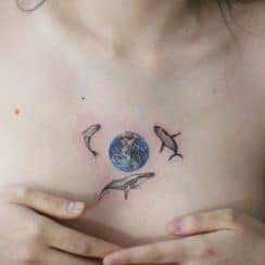 Grandes diseños de tatuajes del planeta tierra