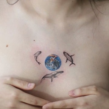 tatuajes del planeta tierra para mujer