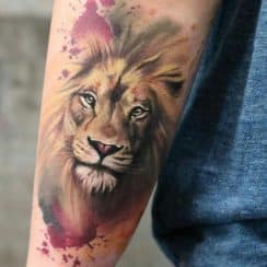 Realistas tatuajes de leones a color con mas de 50 detalles