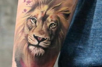 Realistas tatuajes de leones a color con mas de 50 detalles