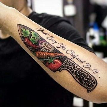tatuajes de cuchillos de chef con frases