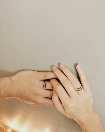 diseños de tatuajes de anillos para parejas