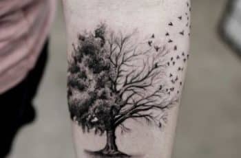 2 estilos originales de tatuajes en el brazo de arboles