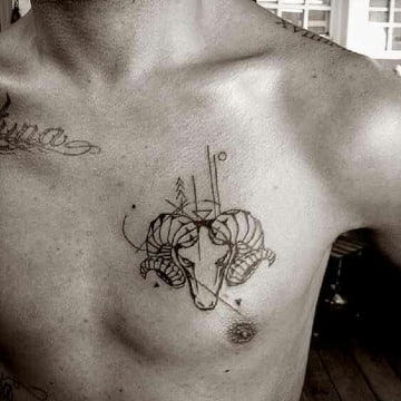 fotos de tatuajes de aries para hombres