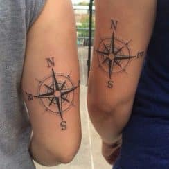 2 significados en los tatuajes de brujulas para parejas