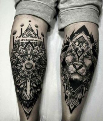 tatuajes para hombres en la pierna tribales