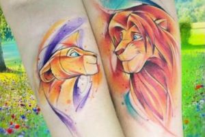tatuajes de parejas enamoradas dibujos coloridos