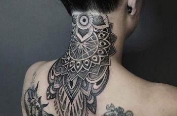 2 tecnicas posibles en tatuajes en el cuello mujer