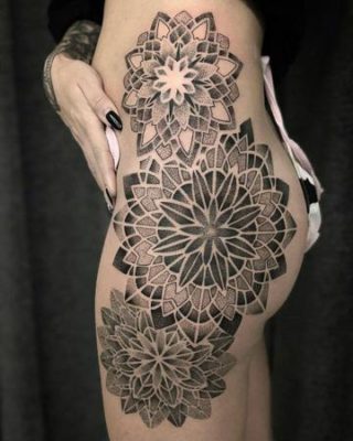 tatuajes en la cadera para mujeres mandala