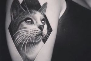 tatuajes de gatos para mujer en 3d