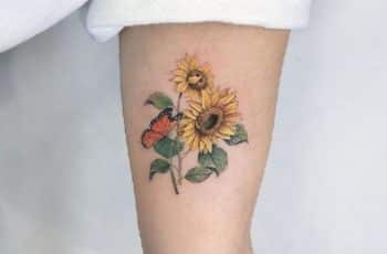 4 hermosos tatuajes de girasoles en el brazo para chicas